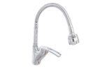 Baterie bucătărie TRENDY’S, pipă flexibilă, perlator 2 funcții, finisaj crom lucios, 8306, trendysanitary.ro