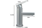 Baterie lavoar pipa fixa gri Mat aluminiu TRENDY S, 3598, trendysanitary.ro