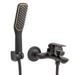 Baterie cada prindere perete negru Mat TRENDY S, 8009, trendysanitary.ro