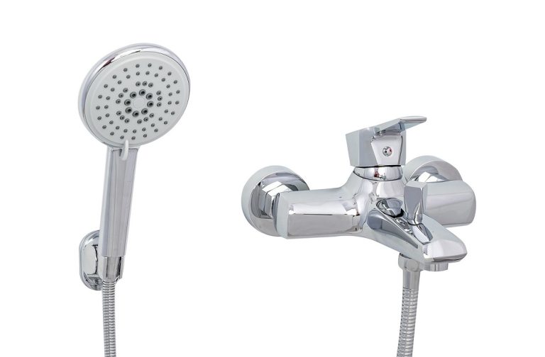 Baterie cada pipa fixa croMat lucios TRENDY S, 9429, trendysanitary.ro