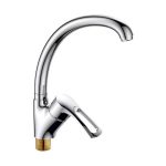 Baterie bucătărie TRENDY’S, tip lebădă, pipă mobilă, finisaj crom lucios, 1075, trendysanitary.ro