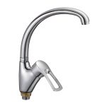 Baterie bucătărie TRENDY’S, tip lebădă, pipă mobilă, finisaj crom lucios, 8162, trendysanitary.ro