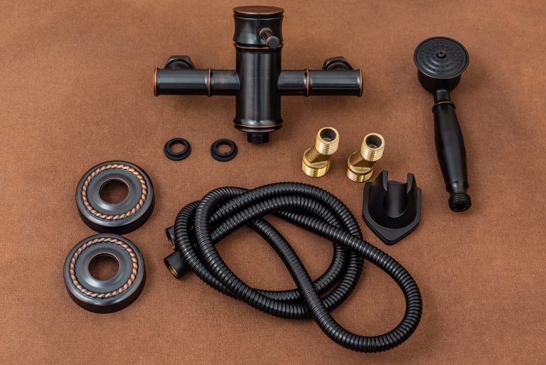 Baterie Cabină Duș Montaj pe Perete – Stil Bambus, Negru Antichizat, 3959, trendysanitary.ro