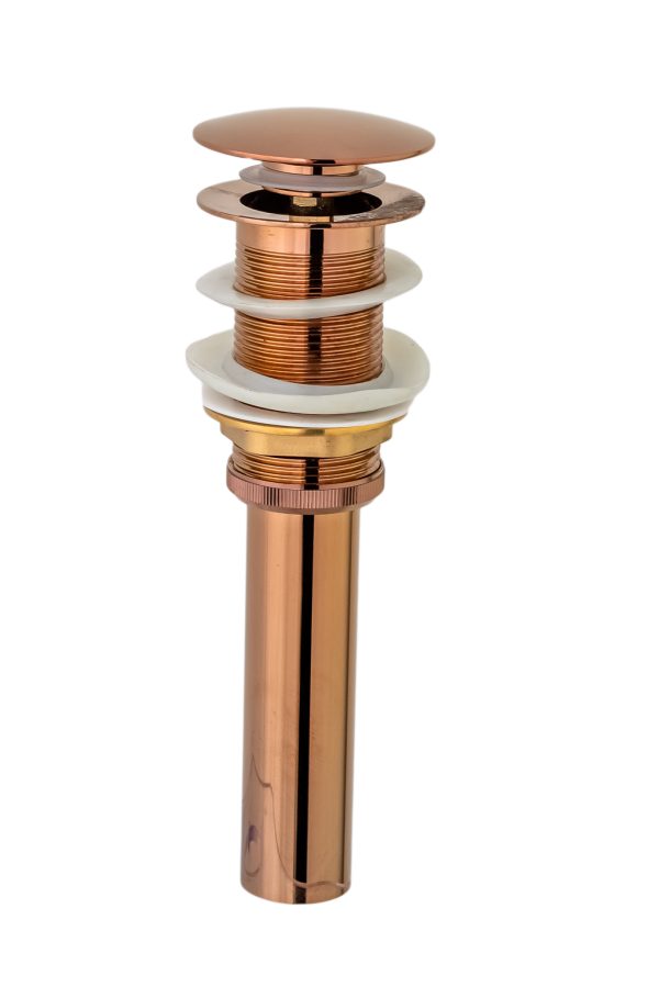 Ventil evacuare lavoar , fara prea plin, rose-gold  TRENDY S, 1669, trendysanitary.ro