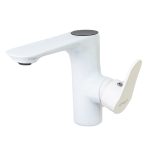 Baterie lavoar baie , cu afisaj digital temperatura apa , alb Mat TRENDY S, 7993, trendysanitary.ro