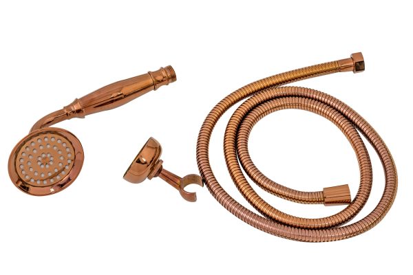 Set dus , rose-gold , cu para furtun si suport dus TRENDY S, 7223, trendysanitary.ro