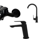 Set baterie cada ,lavoar si chiuveta bucatarie , negru Mat TRENDY S, 8893, trendysanitary.ro
