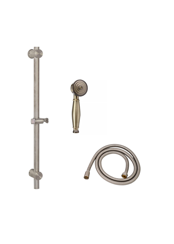 Set bara dus , cu para si furtun , fixare perete , inox satinat TRENDY S, 7448, trendysanitary.ro