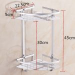 Etajera baie , montare pe colt , gri Mat  dubla , cu suport prosop TRENDY S, 7900, trendysanitary.ro