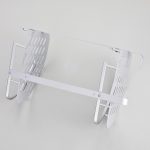 Etajera baie , montare pe colt , gri Mat  dubla , cu suport prosop TRENDY S, 6111, trendysanitary.ro