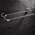 Suport prosop dublu , inox satinat TRENDY S, 4333, trendysanitary.ro