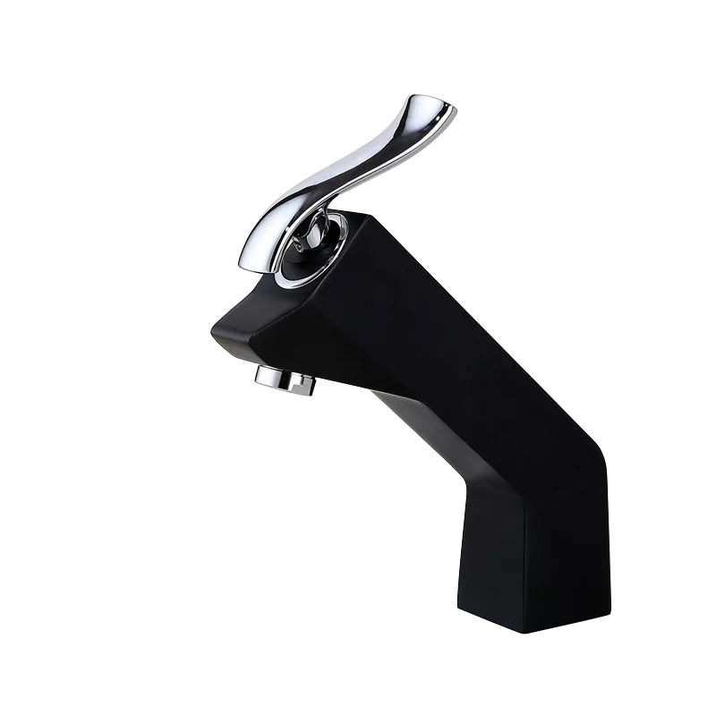 Baterii chiuveta baie, Baterie lavoar, montare blat, black-chrome  TRENDY S, trendysanitary.ro