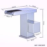 Baterie lavoar, montare chiuveta baie, tip cascada, cu led, 1205, trendysanitary.ro
