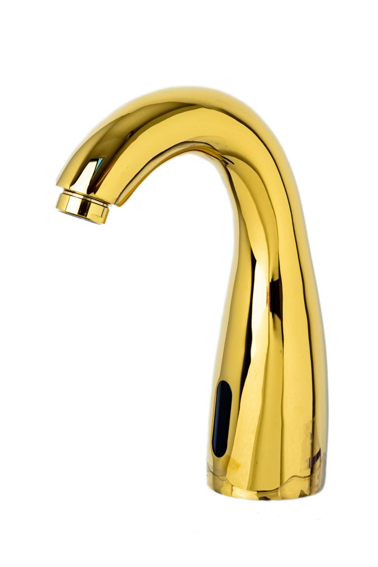 Baterie lavoar TRENDY S , cu senzor ,montare chiuveta baie, gold, 4987, trendysanitary.ro