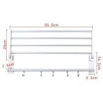 Suport prosop dublu,TRENDY S, rabatabil, gri Mat, 3823, trendysanitary.ro