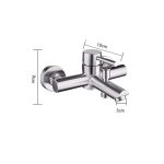 Baterie cada, prindere perete, cu set de dus cu bara, inox satinat,TRENDY S, 9087, trendysanitary.ro