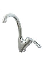 Baterie bucătărie TRENDY’S, tip lebădă, pipă mobilă, finisaj crom lucios, 6895, trendysanitary.ro