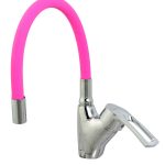 Baterie bucatarie , tip lebada , pipa flexibila roz  , TRENDY S, 1599, trendysanitary.ro
