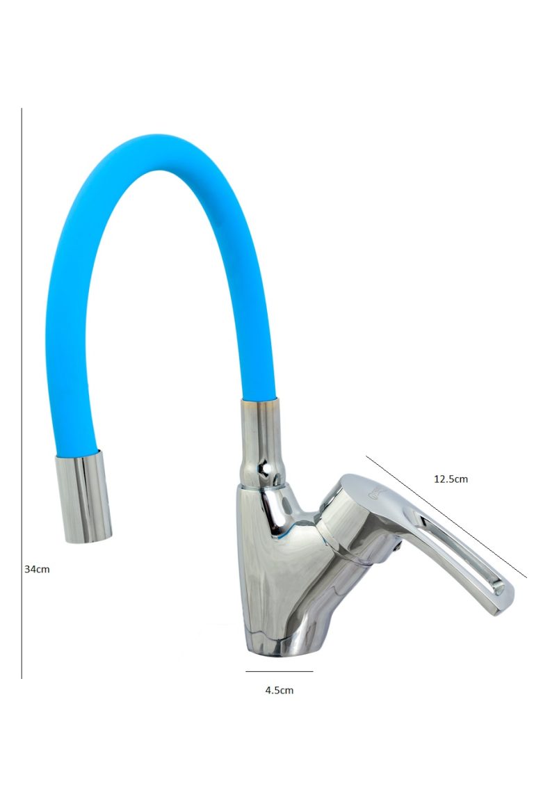 Baterie bucatarie , tip lebada , pipa flexibila blue  , TRENDY S, 5602, trendysanitary.ro