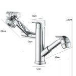 Baterie lavoar, TRENDY’S, pipa mobila , para de dus extractabila, 9890, trendysanitary.ro