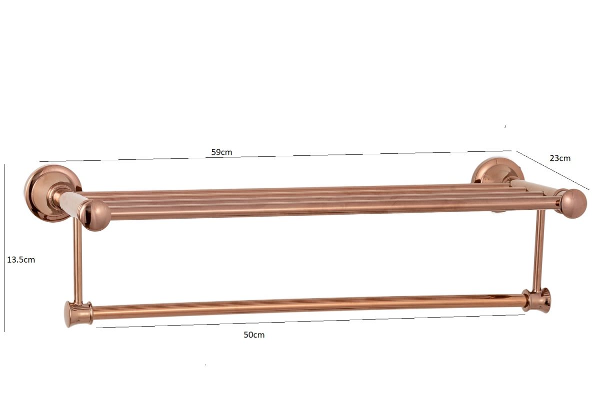 Etajera depozitare prosoape TRENDY’S, montare pe perete ,  rose, 8615, trendysanitary.ro