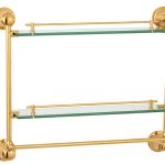 Etajera baie dublă, montare pe perete, TRENDY’S Gold, 2653, trendysanitary.ro