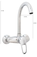 Baterie bucatarie, tip lebada, prindere pe perete , crom, 7860, trendysanitary.ro
