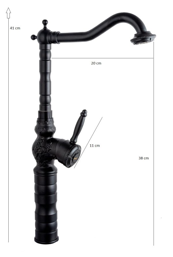 Baterie bucatarie TRENDY’S, cu broderie, 8497, trendysanitary.ro