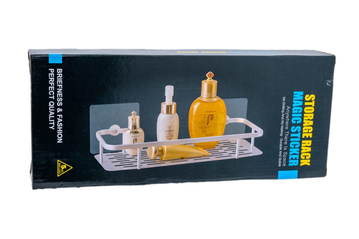 Etajera baie, montare perete cu ventuze , TRENDY’S, 7755, trendysanitary.ro