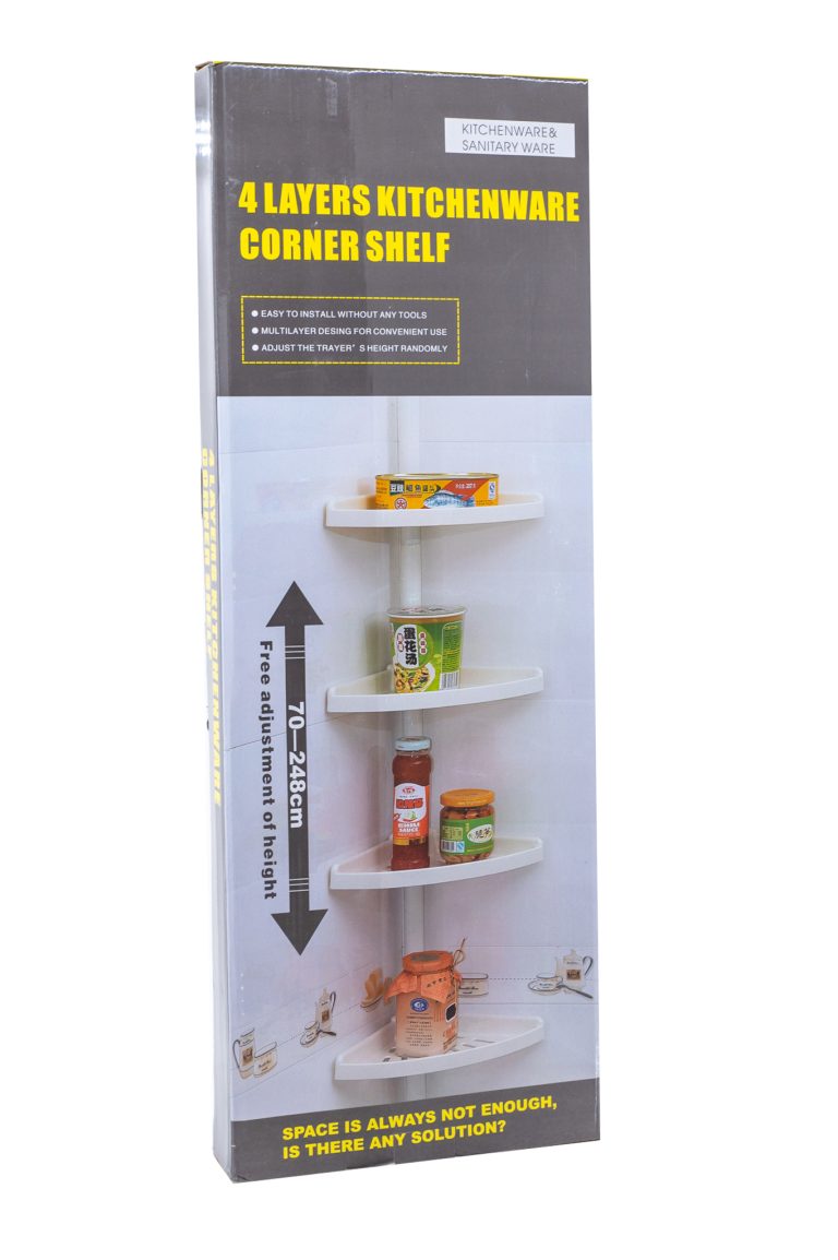 Etajera cu 4 rafturi , montare pe colt ,TRENDY’S, 9664, trendysanitary.ro