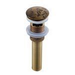 Ventil evacuare lavoar fara prea plin bronz antichizat cu broderie, 429, trendysanitary.ro