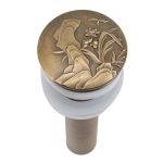 Ventil evacuare lavoar fara prea plin bronz antichizat cu broderie, 6336, trendysanitary.ro