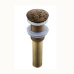 Ventil evacuare lavoar fara prea plin bronz antichizat cu broderie, 8844, trendysanitary.ro