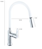 Baterie bucatarie TRENDY S,tip lebada , white- chrom, 5774, trendysanitary.ro