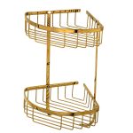 Etajera baie TRENDY’S dubla ,gold 35 CM X 30 CM, 3588, trendysanitary.ro