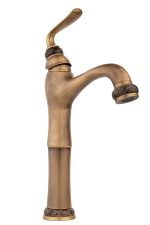 Baterie lavoar ,TRENDY’S, montare pe blat, bronz-jade antichizat cu ventil evacuare lavoar fara prea plin, 5641, trendysanitary.ro