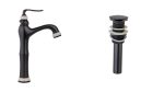 Baterie lavoar TRENDY’S ,montare pe blat, black-jade antichizat cu ventil evacuare lavoar fara prea plin, 4794, trendysanitary.ro