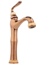 Baterie lavoar TRENDY’S ,montare pe blat, jade-rose gold+ventil evacuare lavoar fara prea plin, 7778, trendysanitary.ro