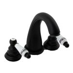 Baterie lavoar TRENDY’S, cu trei căi, montare pe chiuvetă, negru antichizat, cu broderie ceramică, 4623, trendysanitary.ro
