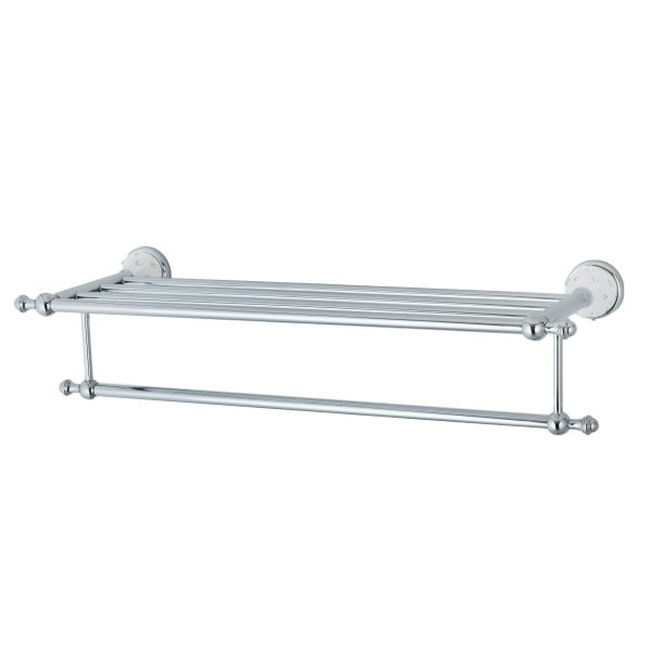 Etajera depozitare prosoape TRENDY’S,montare pe perete white-crom, 2056, trendysanitary.ro
