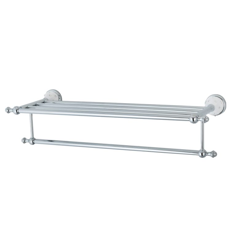 Etajere baie, Etajera depozitare prosoape TRENDY’S,montare pe perete white-crom, trendysanitary.ro