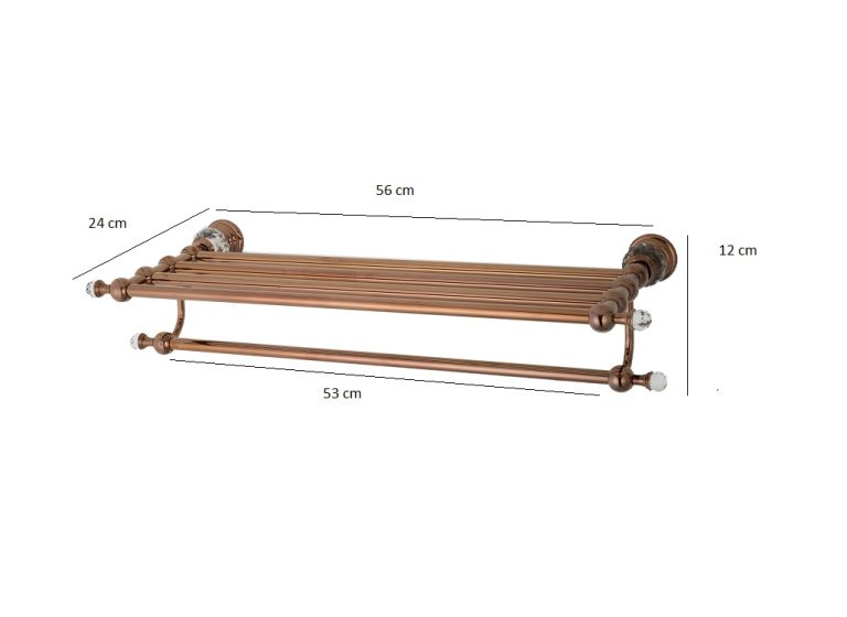 Etajere baie, Etajera depozitare prosoape TRENDY’S,montare pe perete rose-gold, trendysanitary.ro