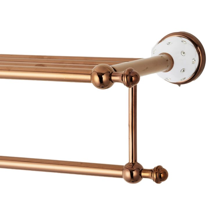 Etajere baie, Etajera depozitare prosoape TRENDY’S, montare pe perete  alb-roz, trendysanitary.ro