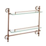 Etajera baie dubla,TRENDY’S rose-gold , montare pe perete, 3482, trendysanitary.ro