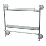 Etajera baie dubla ,TRENDY’S,montare pe perete alb-crom, 4045, trendysanitary.ro
