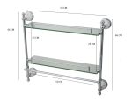 Etajera baie dubla ,TRENDY’S,montare pe perete alb-crom, 8976, trendysanitary.ro