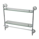 Etajera baie dubla ,TRENDY’S,montare pe perete alb-crom, 7712, trendysanitary.ro