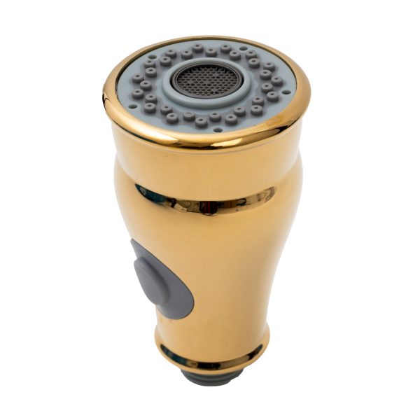 Perlator baterie extractabila , cu doua functii ,gold, 3457, trendysanitary.ro