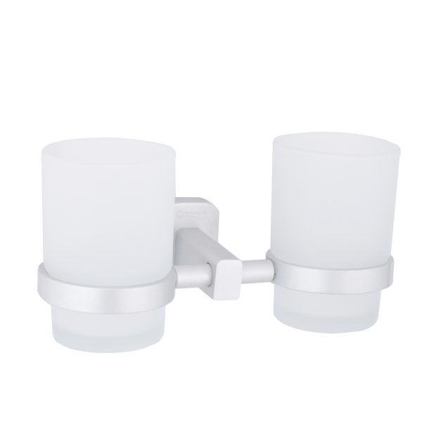 Suport pahar dublu gri Mat, 7514, trendysanitary.ro