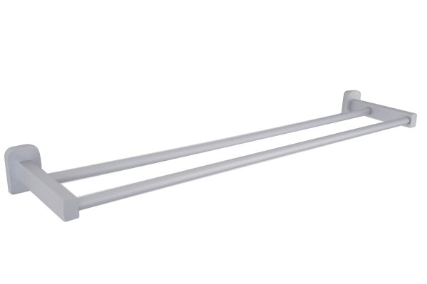 Suport prosop dublu, fixare pe perete gri Mat, 3604, trendysanitary.ro